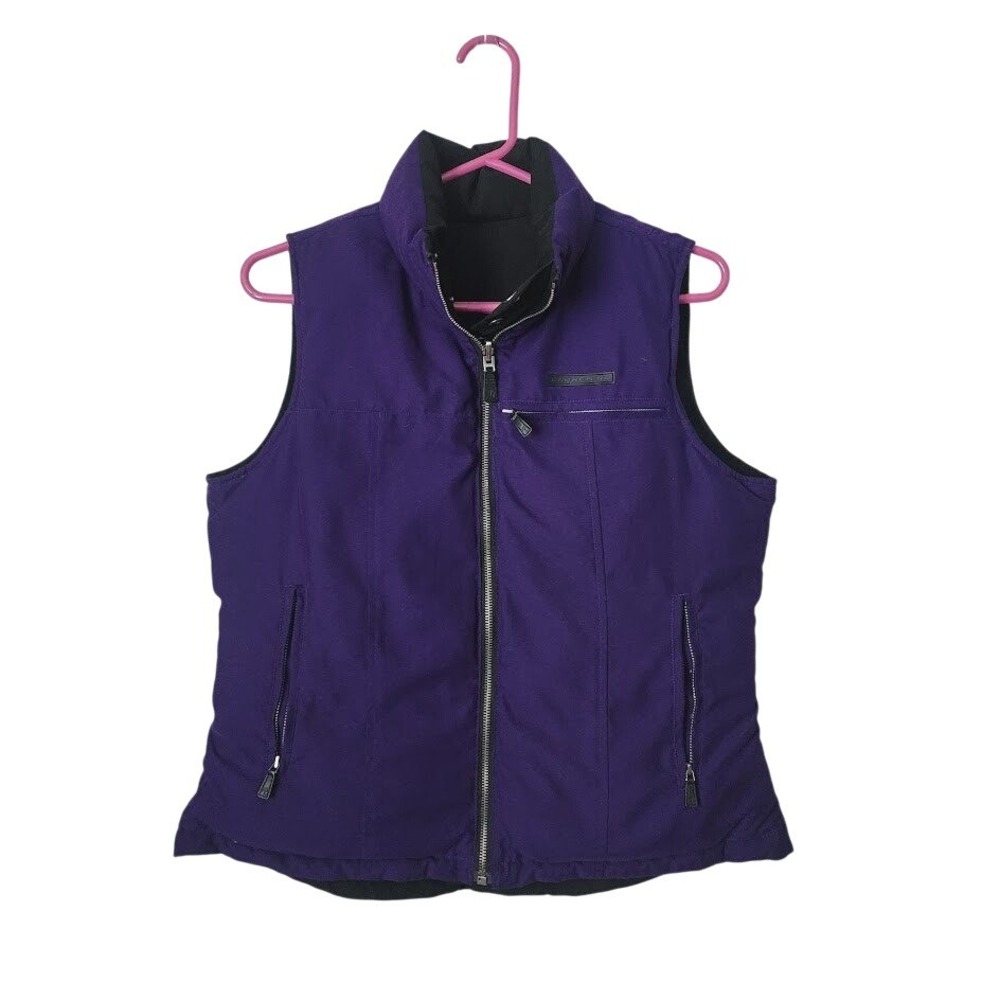 LAUREN RALPH LAUREN Reversible Vest Purple Black Quilted Puffer Jacket Gorpcore